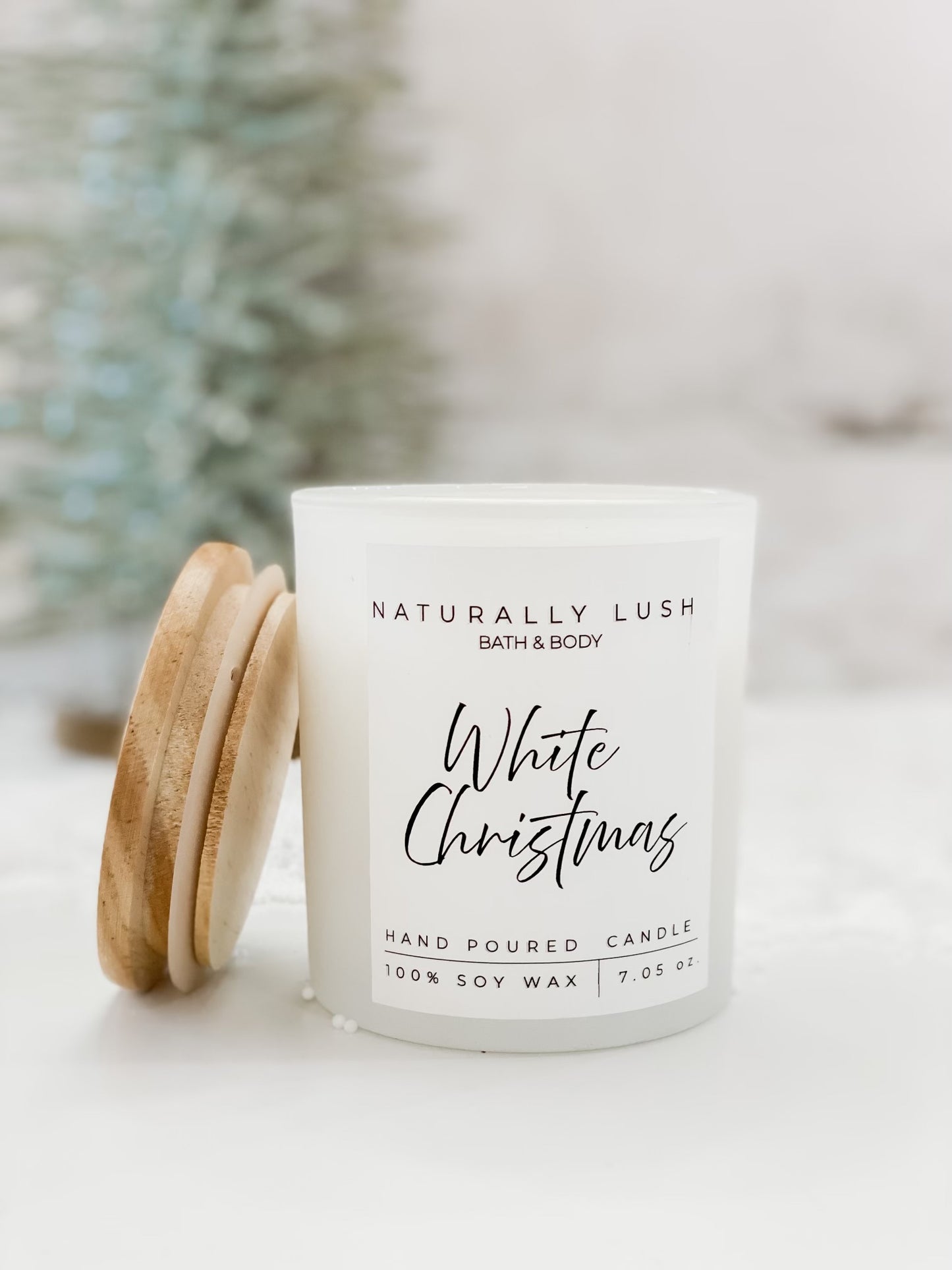 White Christmas Handmade Candle